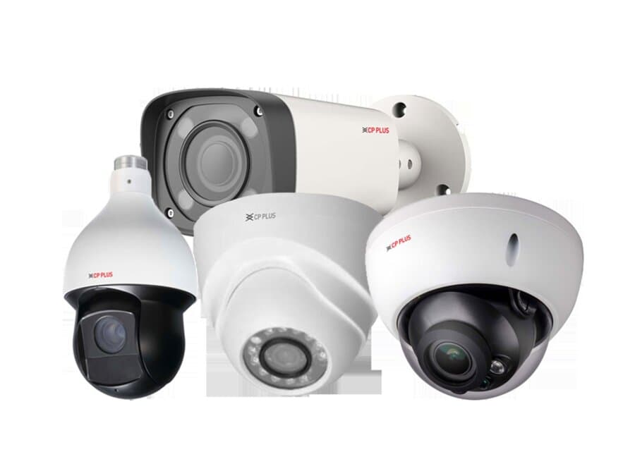 CP PLUS CCTV cameras including bullet, dome, and PTZ models